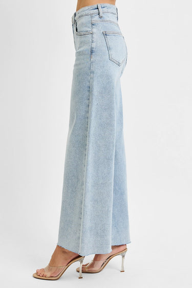 Risen Jean - High-Rise Ankle-Length Palazzo Jeans with Ultra-Wide Leg (30" Inseam) - PWA21038L-SaltTree