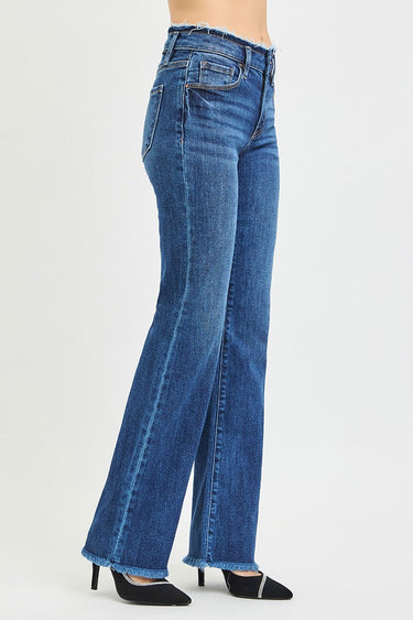 Risen Jean - Mid-Rise Bootcut Jeans with Frayed Waistband and Hem Detail (32.5" Inseam) - PB21475-SaltTree