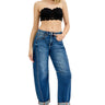 Risen Jeans - High-Rise Boyfriend Cuffed Barrel Jeans (25.5" Inseam) - RDP5901-SaltTree