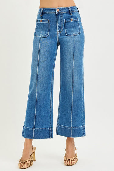 Risen Jeans - High Rise Crop Wide Leg Front Pintuck (27" Inseam) - PWC21009