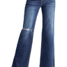 Risen Jeans - High Rise Distressed Wide Flare Jeans (33" Inseam) - RDP5385-SaltTree