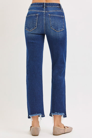 Risen Jeans - High Rise Tummy Control Straight Pants (27" Inseam) - RDP5916-SaltTree
