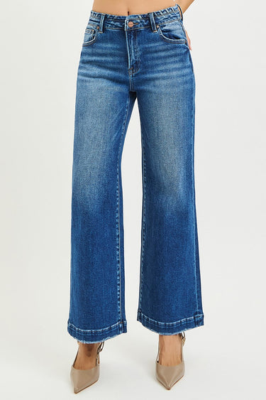Risen Jeans - High Rise Waistband Seam Wide Jeans (29" Inseam) - PWA21628