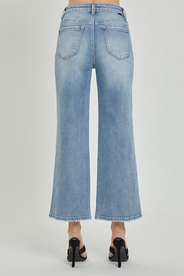 Risen Jeans - High Rise Wide Leg Cropped Jeans in Vintage Indigo (27" Inseam) - RDP5531-SaltTree