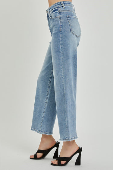 Risen Jeans - High Rise Wide Leg Cropped Jeans in Vintage Indigo (27" Inseam) - RDP5531-SaltTree