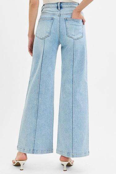 Risen Jeans - High Waist Pintuck Wide Leg Jeans (31" Inseam) - RDP5989