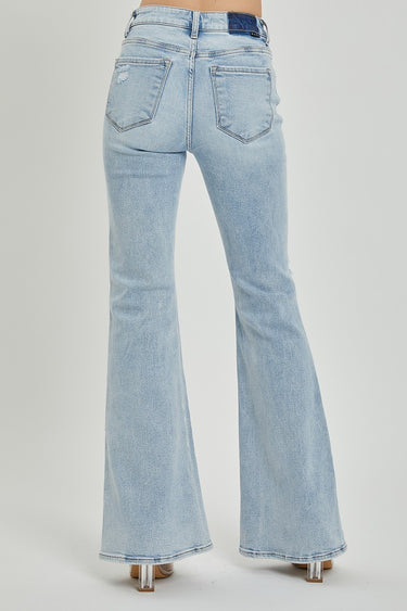 Risen Jeans - Mid-Rise Button Down Flare Jeans (33" Inseam) - RDP5415-SaltTree