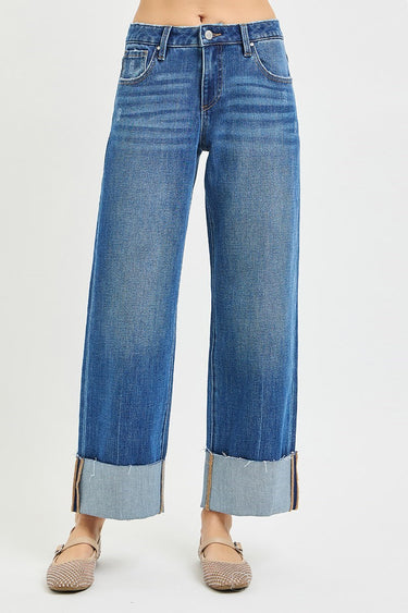 Risen Jeans - Mid Rise Cropped Straight Jeans (27"-31" Inseam) - PWC21429-SaltTree