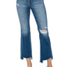 Risen Jeans - Mid-Rise Frayed Step Hem Ankle Straight Jeans (29" Inseam) - RDP5785-SaltTree