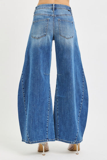 Risen Jeans - Slouchy Barrel Curvy Sideseam Jeans (30" Inseam) - PG21597-SaltTree