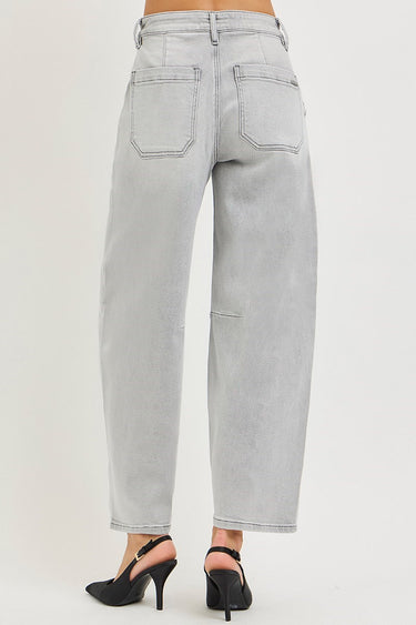 Risen Jeans - Slouchy Cropped Barrel Jeans (26.5" Inseam) - PGC21716-SaltTree