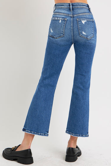 Risen Jeans - Tummy Control High Rise Crop Bootcut Jeans (27" Inseam) - RDP5937-SaltTree