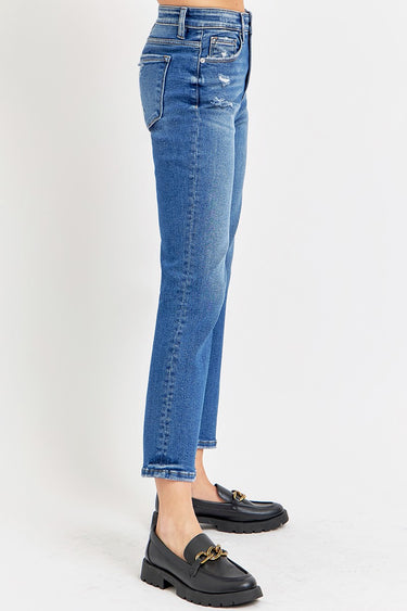 Risen Jeans - Tummy Control High Rise Crop Bootcut Jeans (27" Inseam) - RDP5937-SaltTree