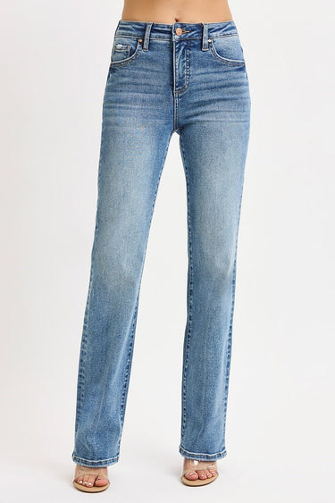 Risen Jeans - Tummy Control High Rise Straight Jeans (32" Inseam) - PS21354 - Final Sale-SaltTree
