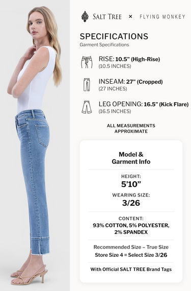 Flying Monkey - High Rise Kick Flare Jeans (27" Inseam) - F6077