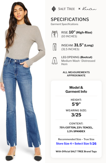 Kancan - Brenda High-Rise Bootcut Jeans (31.5" Inseam) - KC11259