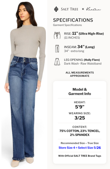 Kancan - Onyx Ultra High-Rise Holly Flare Jeans (34" Extra Long Inseam) - KC20020