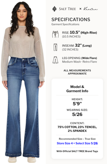 Kancan - Avonlea High-Rise Wide Flare Jeans (32" Inseam) - KC20024