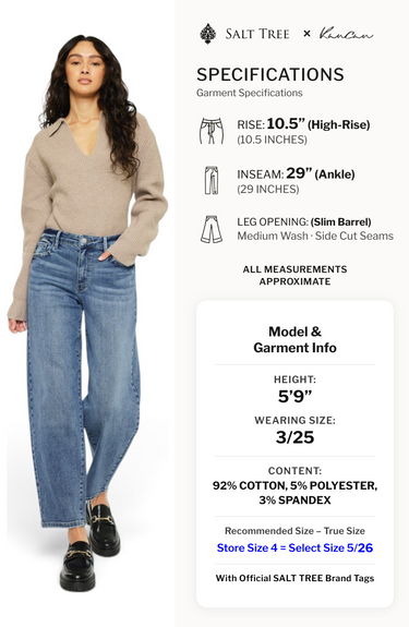 Kancan - Grace High-Rise Slim Barrel Jeans (29" Inseam) - KC20084M