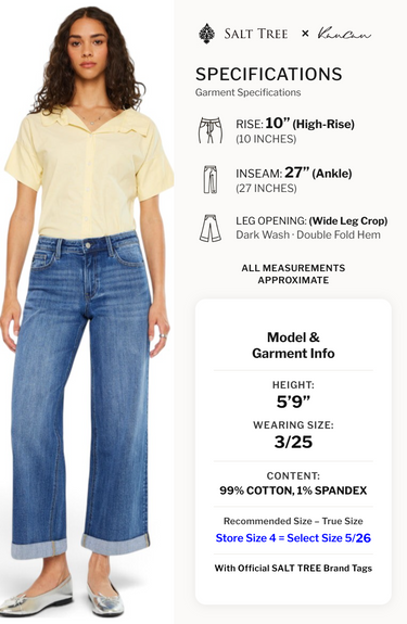 Kancan - Reyna High-Rise Wide-Leg Jeans (27" Inseam) - KC20090D