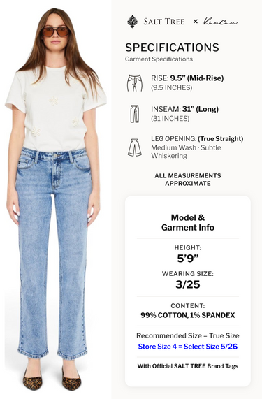 Kancan - Mid Rise True Straight Jeans (31" Inseam) - KC20092M