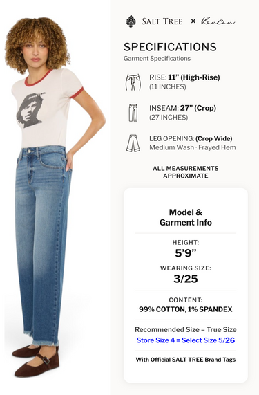 Kancan - High Rise Crop Wide Jeans (27" Inseam) - KC20105M