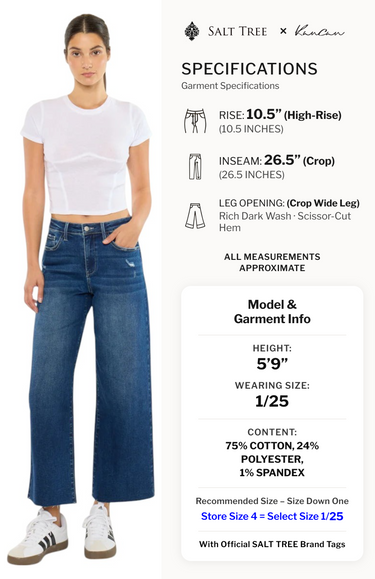 Kancan - Tory Essentials High Rise Crop Wide Leg Jeans (26.5" Inseam) - KC20108D