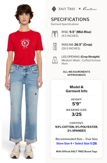 Kancan - Mid Rise Crop Straight Jeans (26.5" Inseam) - KC20125M