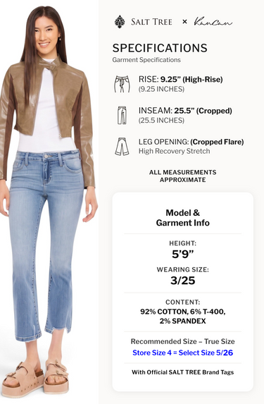 Kancan - Savanna Mid-Rise Cropped Flare Jeans (25.5" Inseam) - KC20058M