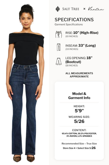 Kancan - High Rise Bootcut Stretch Jeans (33" Inseam) - KC70005D