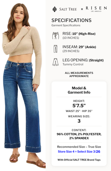 Risen Jeans - High Rise Straight Jeans (29" Inseam) - PSA21347