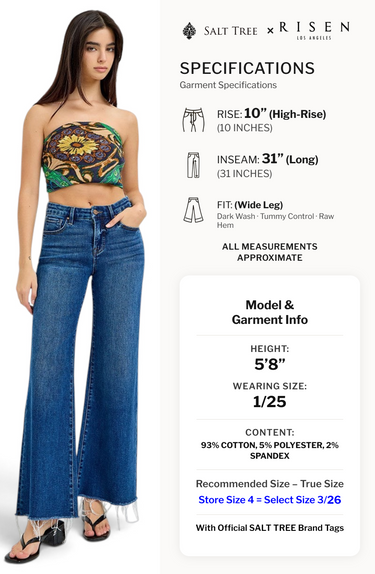 Risen Jeans - Tummy Control Wide Leg Jeans (31" Inseam) - RDP5973