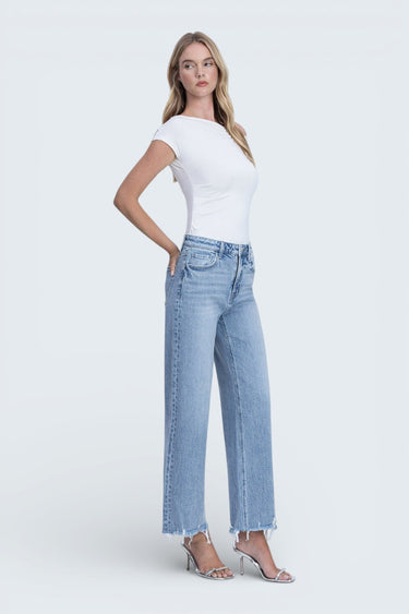 Vervet - Mid Rise Wide Leg Frayed Hem Jeans (28" Inseam) - T7279-SaltTree