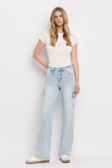 Vervet - 90's Vintage Super High Rise Cargo Straight Jeans (32" Inseam) - T5790 - Final Sale-SaltTree