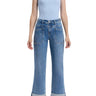 Vervet Denim - High Rise Tab Waistband Cuffed Slim Wide Jeans (32" Inseam)- T6700 - Final Sale-SaltTree