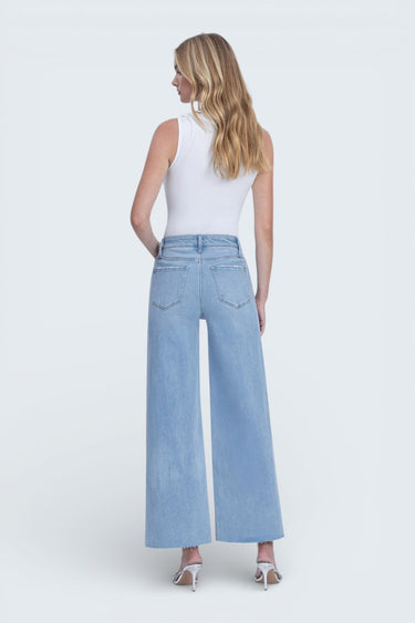 Vervet - High Rise Light Wash Raw Hem Ankle Wide Jeans (28" Inseam) - LV1918-SaltTree