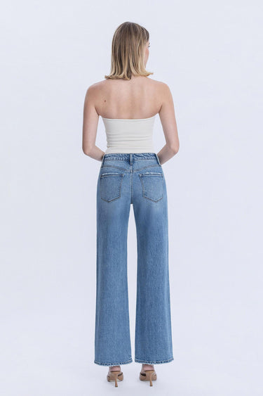Vervet - High-Rise Medium Wash Full-Length Wide-Leg Jeans (32" Inseam) - T6184-SaltTree