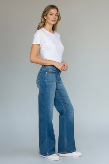 Wax Jean - Y2K Vintage Low Rise Wide Leg Jeans in Light & Medium Washes (31" Inseam) - 90403-SaltTree