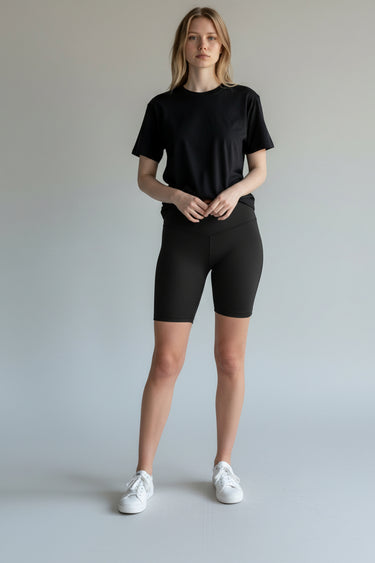 Zenana - Brushed Microfiber Wide WaistBand Biker Shorts - MP-3236D4-SaltTree