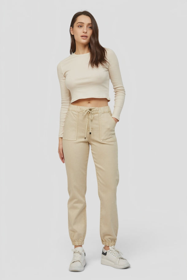 Mica Denim - High Rise Jogger Cropped Pants - MDP-G3164 – SaltTree