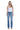 SaltTree Vervet mid-rise straight leg jeans in medium wash denim with light distressing and a 32" inseam. Model is 5'10" wearing size 3/26.