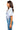 SaltTree American Bazi cropped baseball jersey with blue pinstripes, side tie detail, and rhinestone LA patch