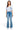 SaltTree American Bazi cropped baseball jersey with blue pinstripes, rhinestone LA patch, and side tie detail.