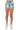 SaltTree American Bazi light blue denim cargo shorts with a slim fit, mini length, and side utility pockets.