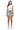 SaltTree American Bazi light blue denim cargo shorts with a slim fit and mini length worn by a model.