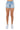 SaltTree American Bazi medium blue wash denim shorts featuring rhinestone star patterns and a slim mini fit.