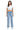 SaltTree American Bazi light blue wide leg jeans with star rhinestone patterns worn by a model in a white crop top