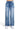 SaltTree American Bazi medium blue wash wide leg jeans featuring scattered rhinestone trim and button waist closure