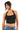 SaltTree ANWND black halter neck cropped tank top worn by a model with a fitted silhouette and sleeveless design