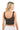 Back view of SaltTree ANWND black floral lace corset tank top with a gold back zipper and adjustable straps
